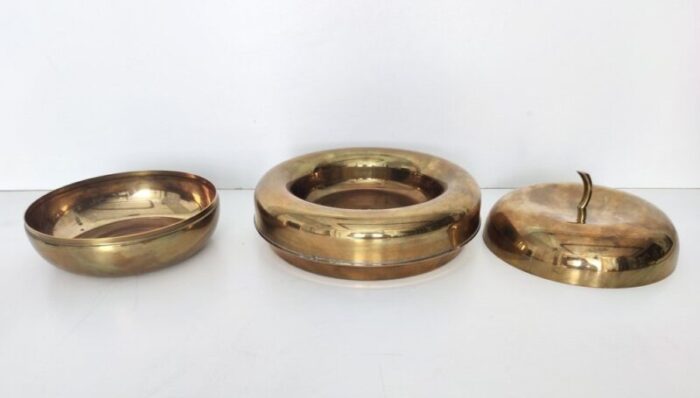 silver plated brass ashtray from casa padrino 1980s set of 2 4