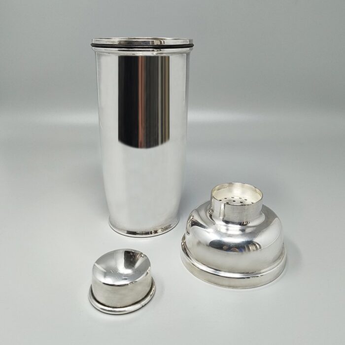 silver plated cocktail shaker from zanetta italy 1960s 3