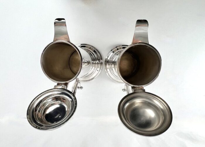 silver plated communion wine flagons from bellahouston parish church sheffield 1888 set of 2 2