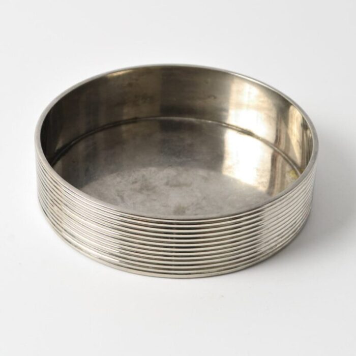 silver plated wine bottle coaster from loewe 1980s 6