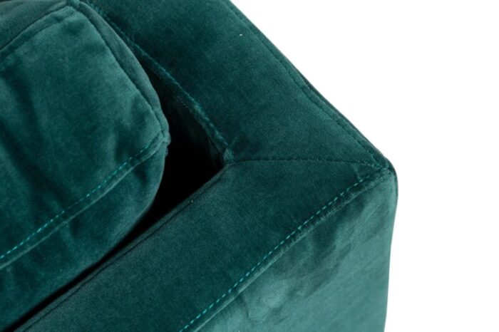 sintra contemporary modern dark sea green velvet and polished bronze sofa 7028