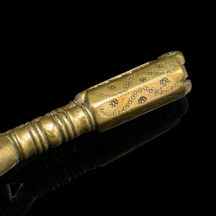 small antique english georgian pistachio nutcracker in brass 1800s 9