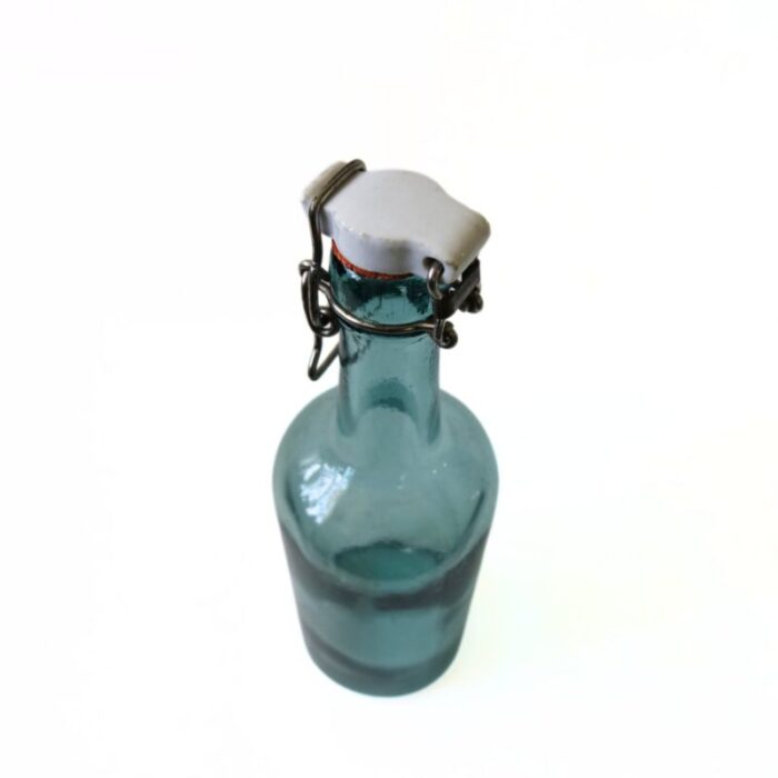 small green glass bottle with porcelain lid from arnaes sweden early 1900s 2