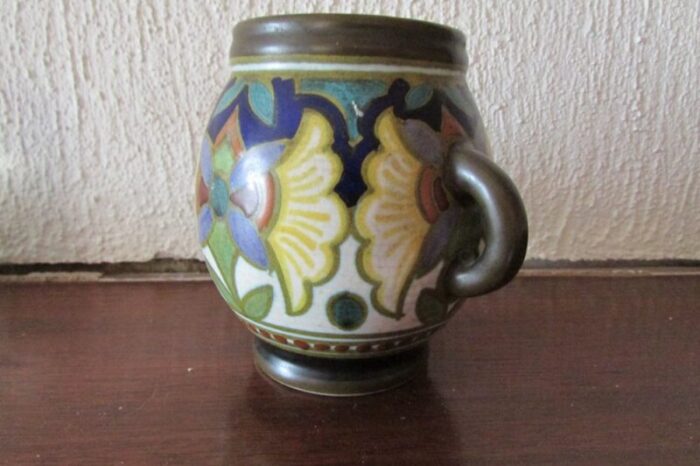 small pot with handles from gouda holland 1930s 4