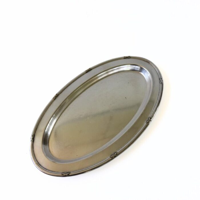 small silver plated oval tray x design sweden 1900s 3