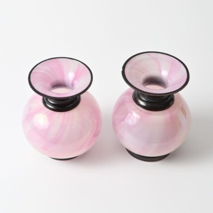 spatter glass vases from jean beck 1920s set of 2 3