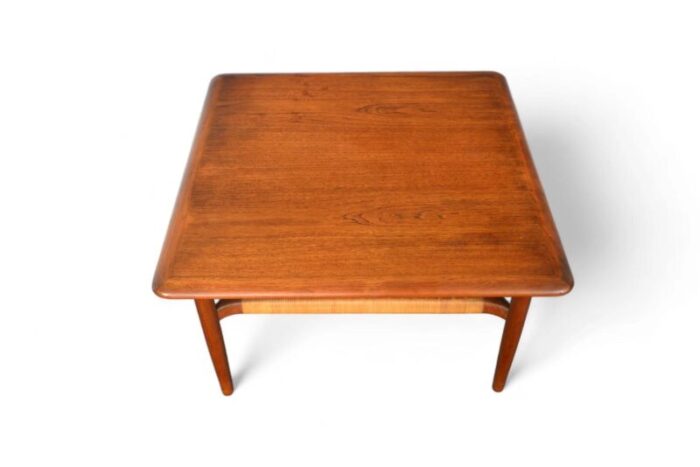 square teak cane coffee table by gunnar schwartz 9606