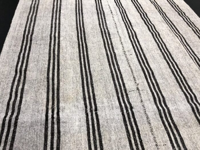 striped handmade natural kilim rug 1960s 2