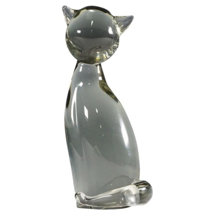 stylized cat attributed to livio seguso 1970s 1