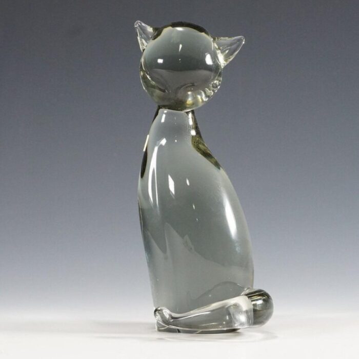 stylized cat attributed to livio seguso 1970s 2