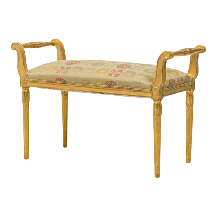 sue et mare french art deco giltwood upholstered bench 0021