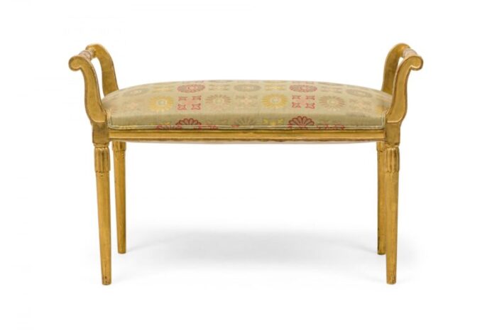 sue et mare french art deco giltwood upholstered bench 1730