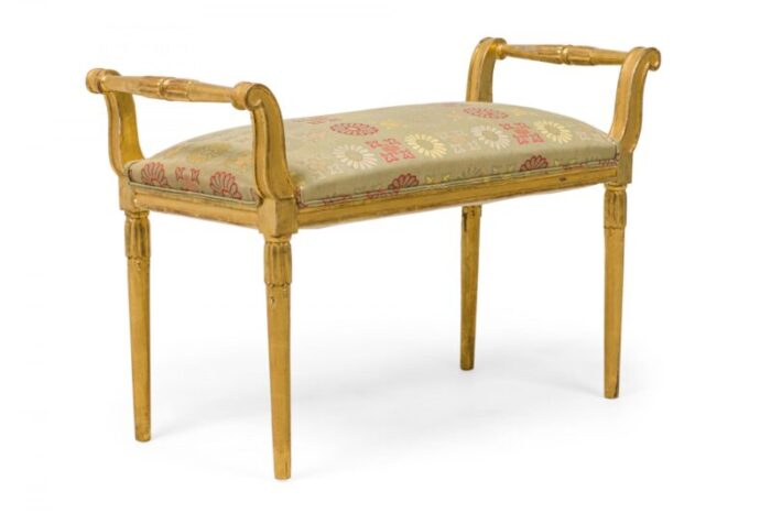 sue et mare french art deco giltwood upholstered bench 7558