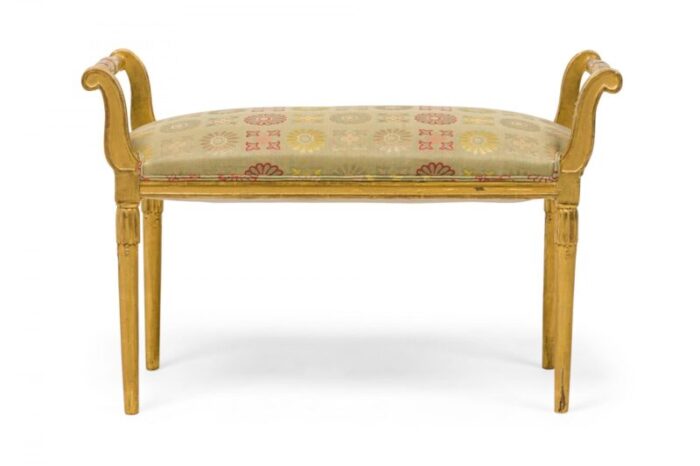 sue et mare french art deco giltwood upholstered bench 9730