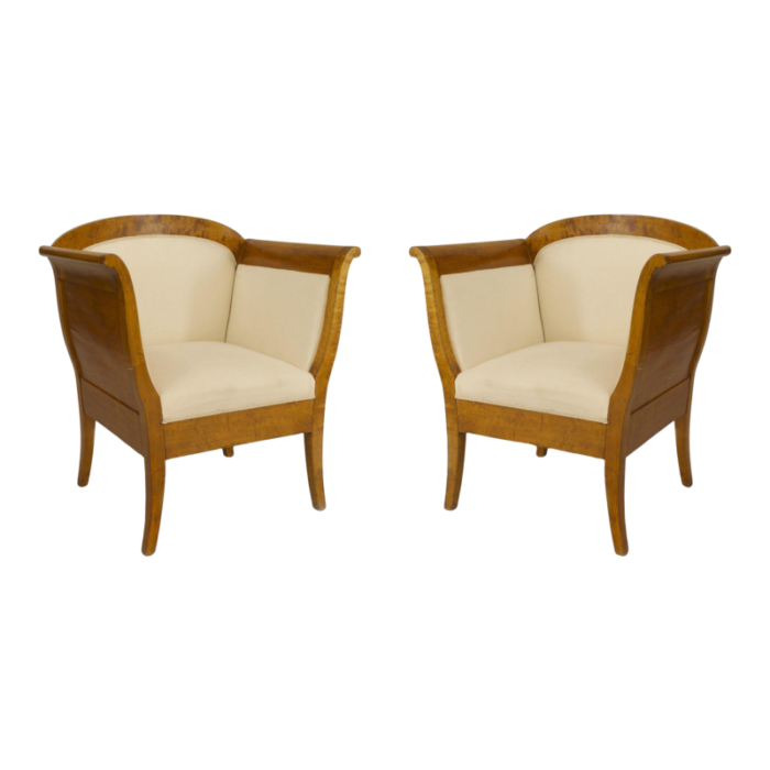 swedish biedermeier birch bergeres armchairs a pair 4747