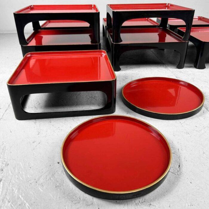 taisho period urushi lacquerware serving tables japan 1920s set of 12 5