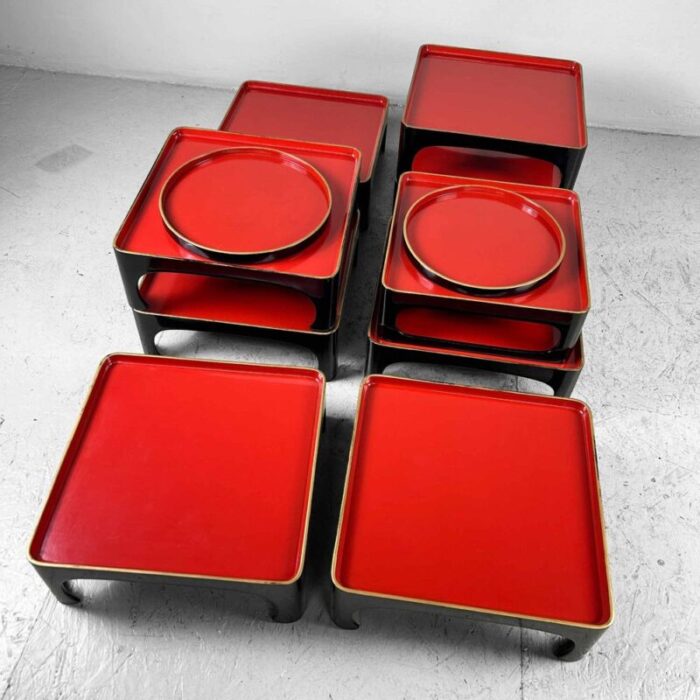 taisho period urushi lacquerware serving tables japan 1920s set of 12 6