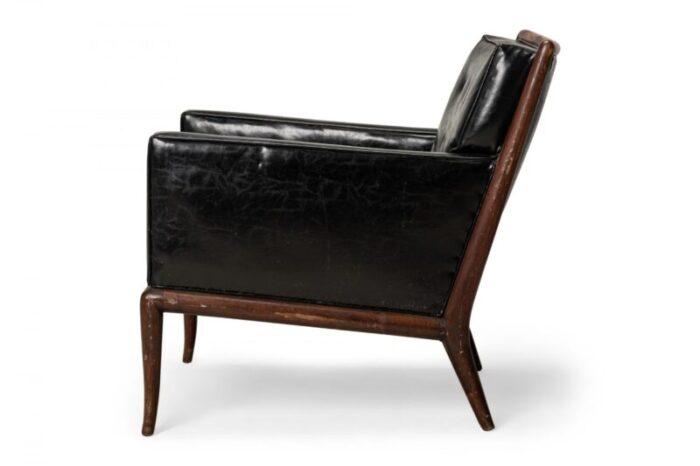 th robsjohn gibbings for widdicomb american mid century black tufted leather lounge chair 7509