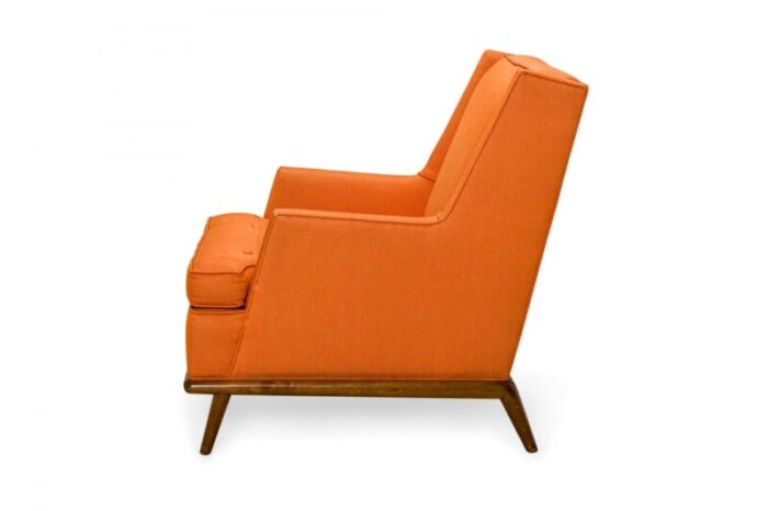 th robsjohn gibbings for widdicomb american mid century high back orange upholstered lounge chair 5346