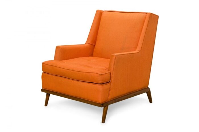 th robsjohn gibbings for widdicomb american mid century high back orange upholstered lounge chair 5942