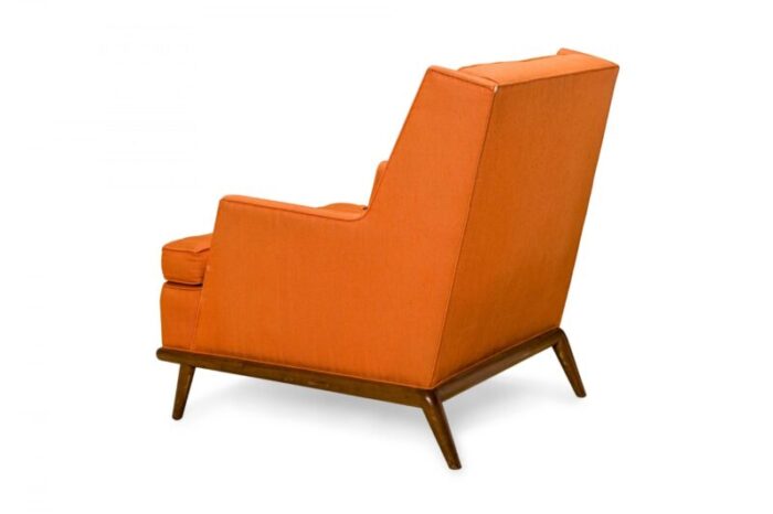 th robsjohn gibbings for widdicomb american mid century high back orange upholstered lounge chair 6382