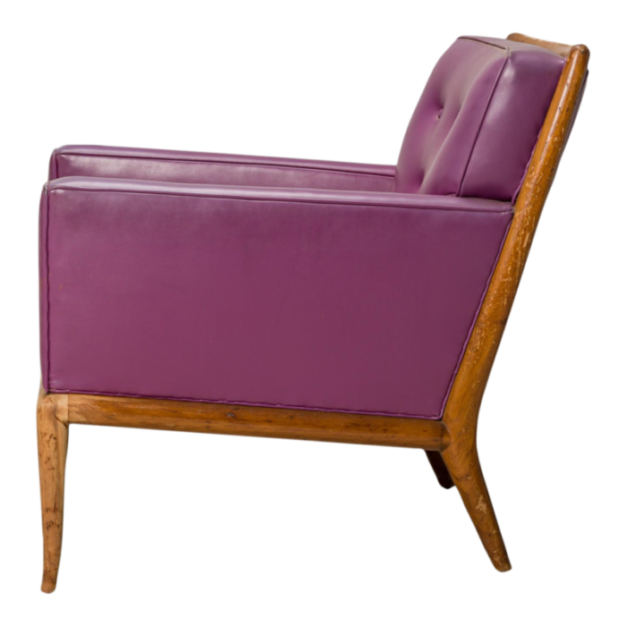 th robsjohn gibbings for widdicomb american mid century purple tufted vinyl lounge chair 2460