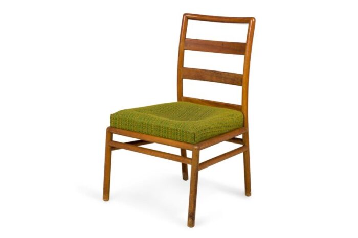 th robsjohn gibbings for widdicomb mid century ladder back green seat dining chairs set of 3 6024