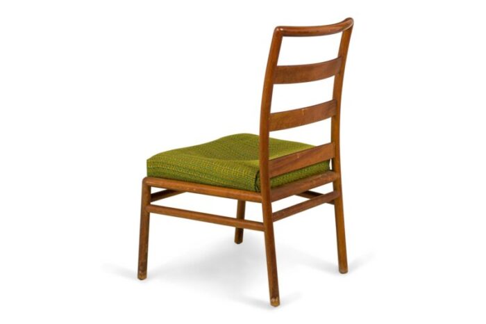 th robsjohn gibbings for widdicomb mid century ladder back green seat dining chairs set of 3 8948