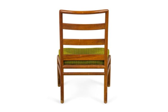 th robsjohn gibbings for widdicomb mid century ladder back green seat dining chairs set of 3 9552