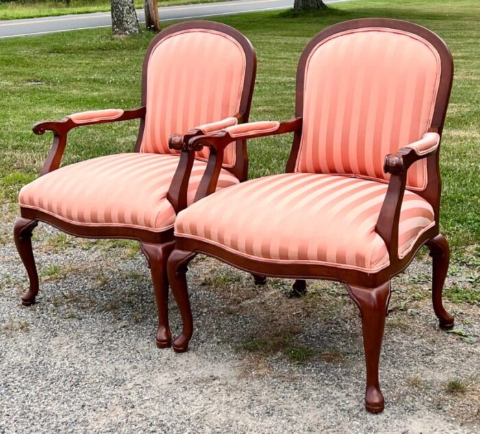 thomasville lattice back bergere chairs a pair 0293