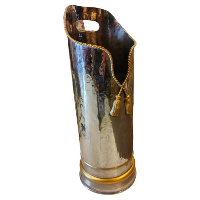 umbrella stand in silvered and gilt brass 1880s 1