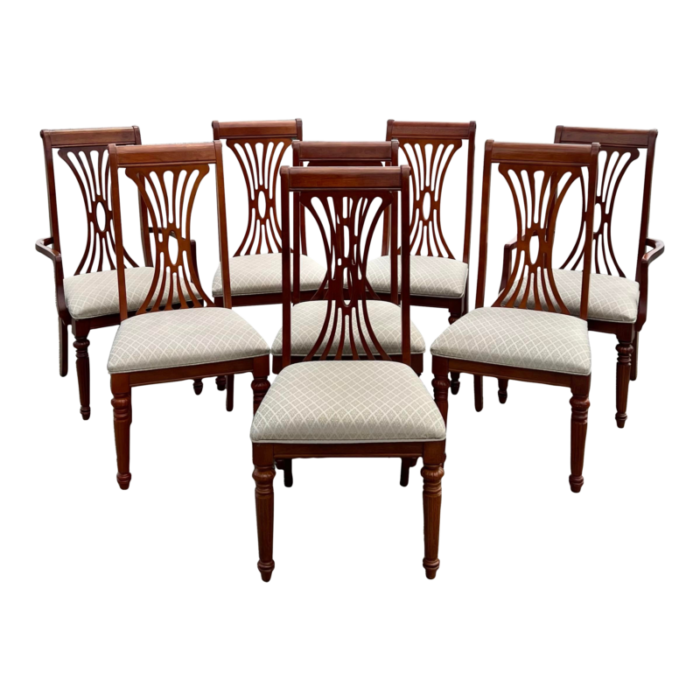 universal furniture solid mahogany transitional dining chairs set of 8 3764