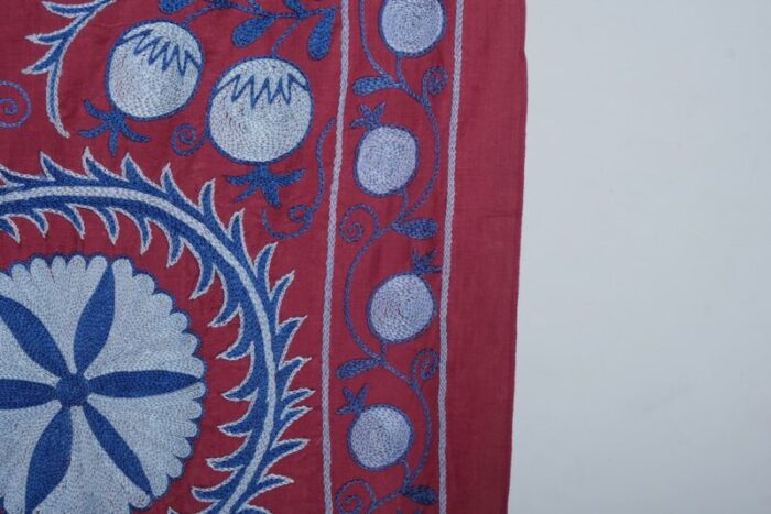 uzbek handcrafted suzani wall hanging decor in silk with embroidery 9