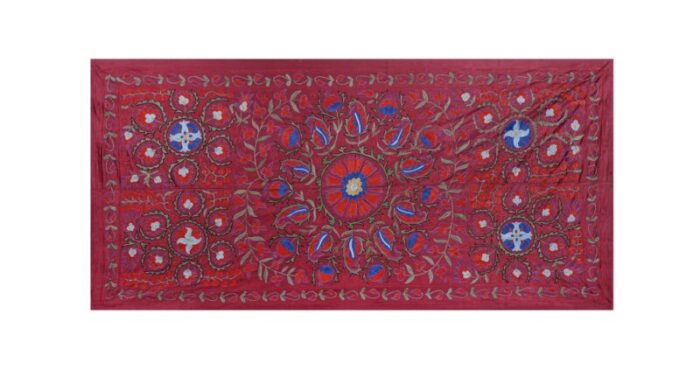 uzbek suzani tapestry in silk with embroidery 2