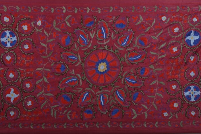 uzbek suzani tapestry in silk with embroidery 6