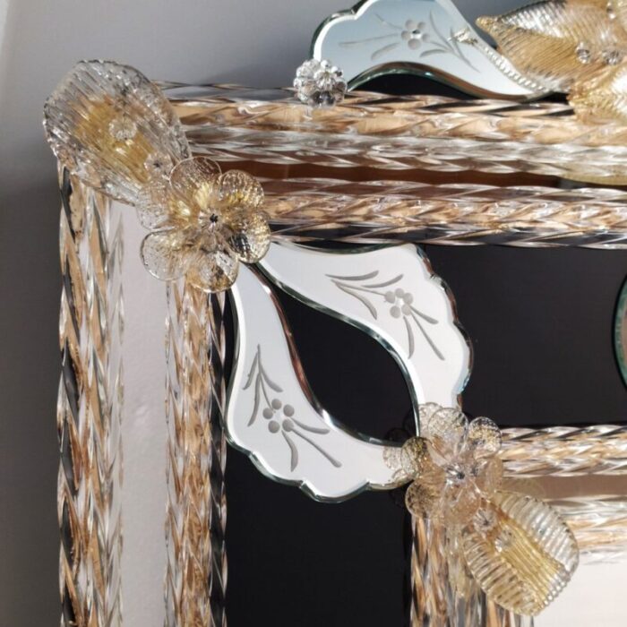 venetian mirror murano glass ca noghera black by fratelli tosi 3