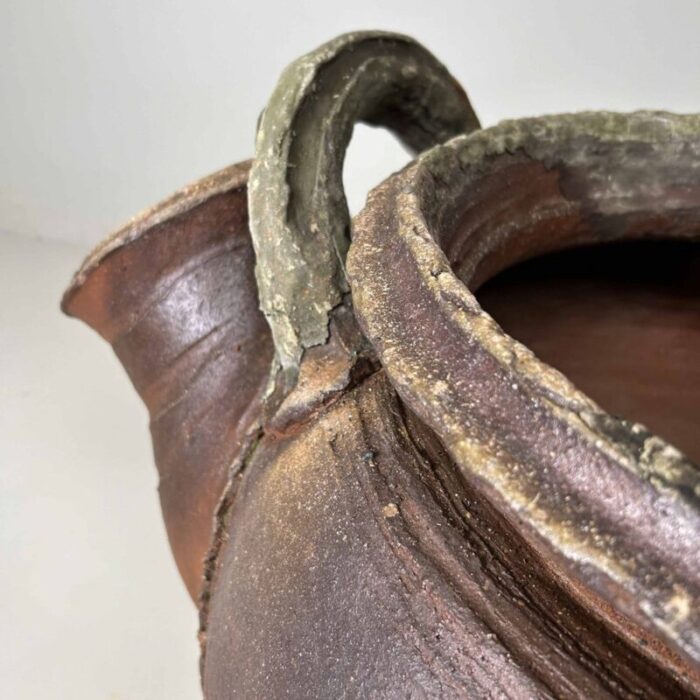 very large taisho period earthenware pouring pitcher garden ornament shigaraki japan 1920s 22