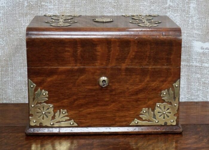 victorian desk tidy stationary box 1890 1