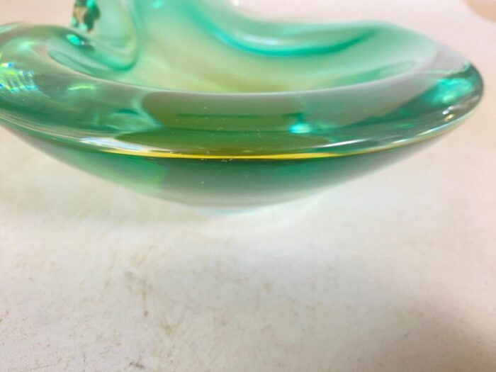 vide poche or ashtray in green murano glass italy 1970s 11