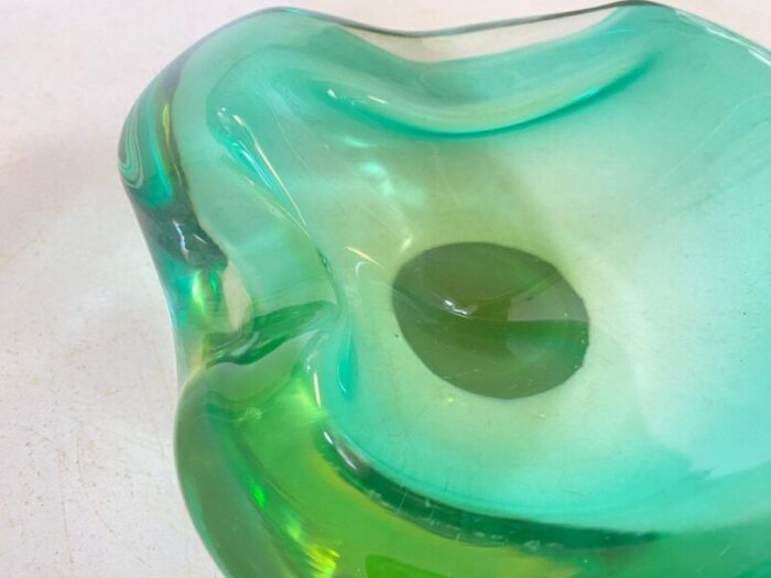 vide poche or ashtray in green murano glass italy 1970s 13