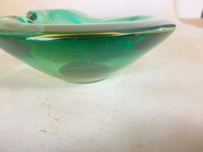 vide poche or ashtray in green murano glass italy 1970s 14