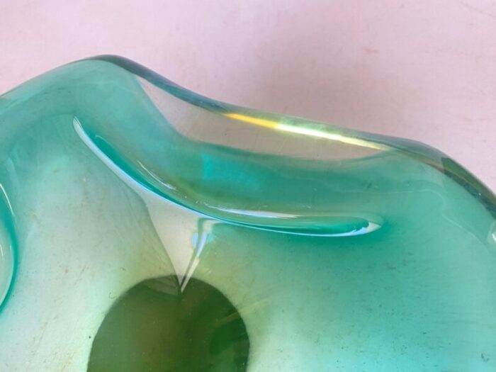 vide poche or ashtray in green murano glass italy 1970s 16