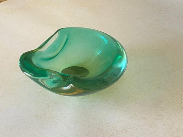 vide poche or ashtray in green murano glass italy 1970s 5