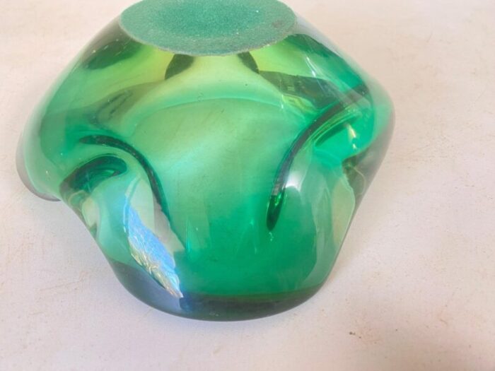 vide poche or ashtray in green murano glass italy 1970s 8