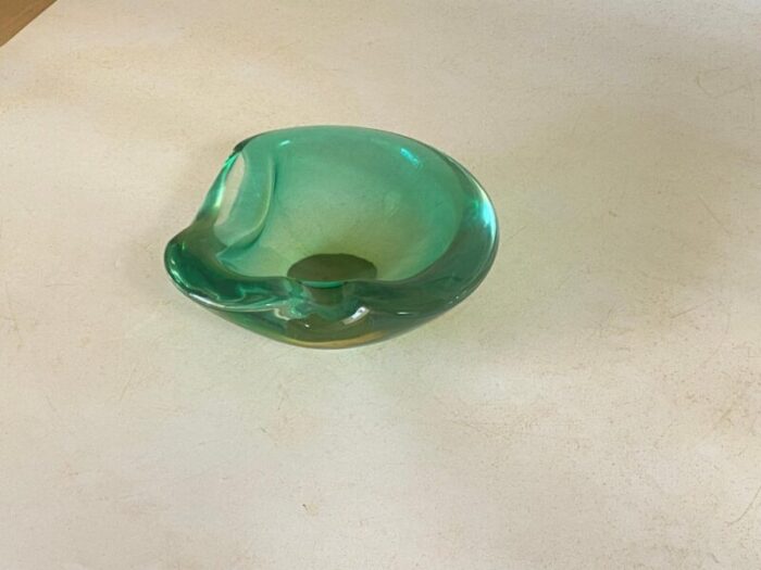 vide poche or ashtray in green murano glass italy 1970s 9