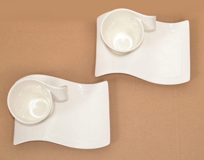 villeroy and boch germany solid white new wave breakfast service 4 pieces 5007