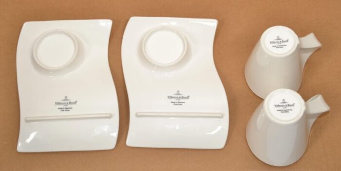 villeroy and boch germany solid white new wave breakfast service 4 pieces 5930