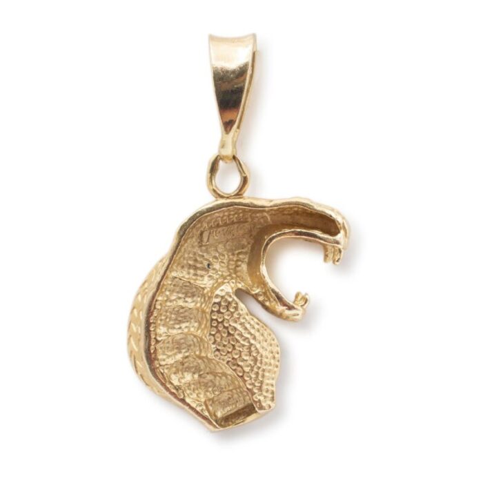 vintage 14k yellow gold cobra snake pendant 4584