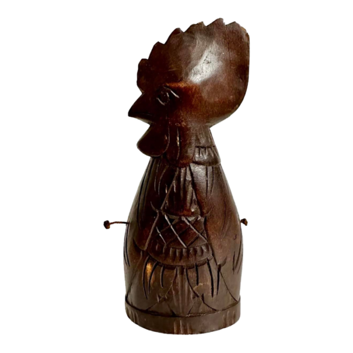 vintage 1900s carved wood ss sarna rooster bell 3919