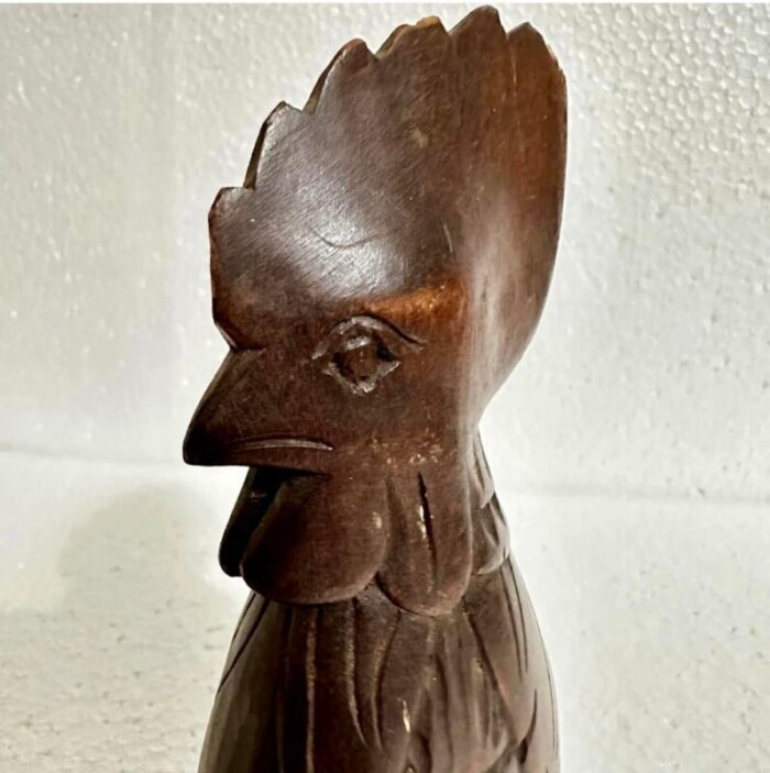 vintage 1900s carved wood ss sarna rooster bell 6323